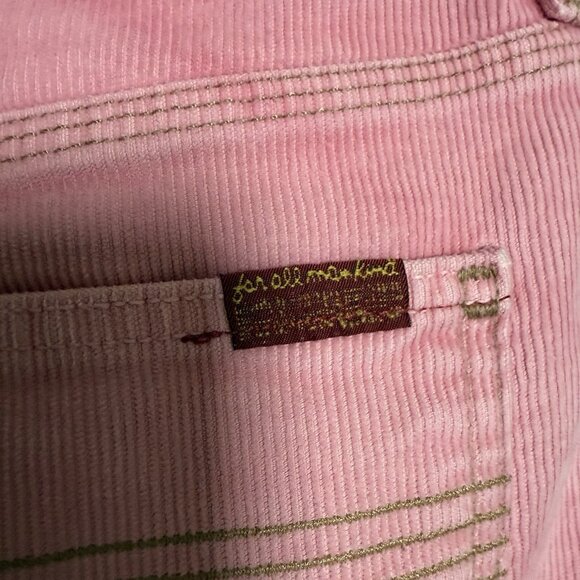 7 for all Mankind Pink Corduroy Mini Skirt Flynt Size 31 - Picture 4 of 9